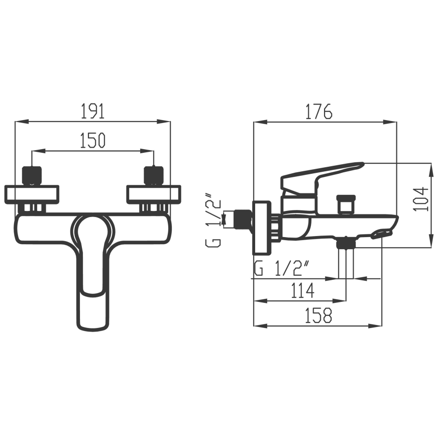 Novaservis - Набір для ванни з змішувачем METALIA полірований хром