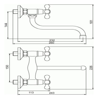 Novaservis - смеситель для мойки/умывальника TITANIA RETRO глянцевый хром