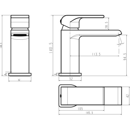 Novaservis - смеситель для раковины NOBLESS SHARP, глянцевый хром