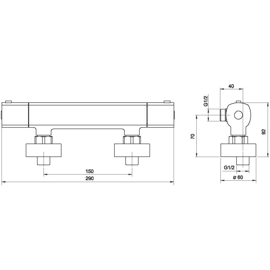 Novaservis - Термостатический смеситель для душа METALIA блестящий хром