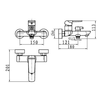 Novaservis - Ванний змішувач NOBLESS TINA білий