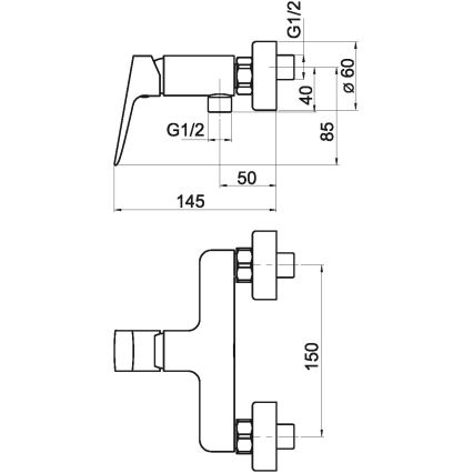 Novaservis - Змішувач для душу NOBLESS EGO матовий чорний