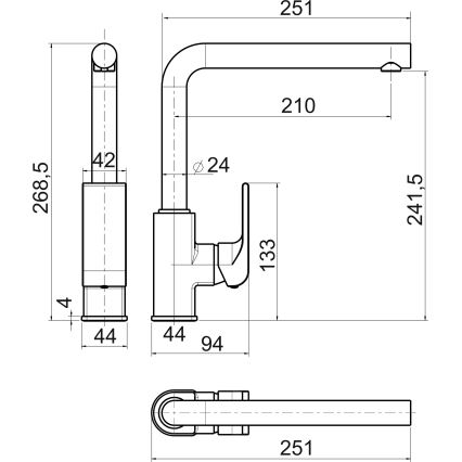 Novaservis - Змішувач для мийки NOBLESS SHARP, полірований хром