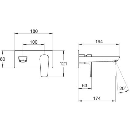 Novaservis - Змішувач для умивальника для прихованої інсталяції METALIA ECO глянцевий хром