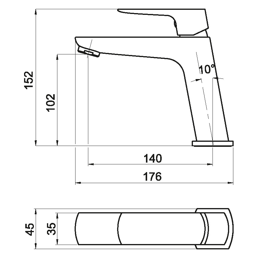 Novaservis - Змішувач для умивальника NOBLESS EGO матовий чорний