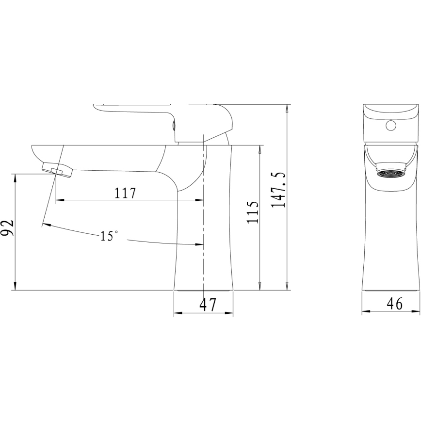 Novaservis - Змішувач для умивальника NOBLESS TINA чорний