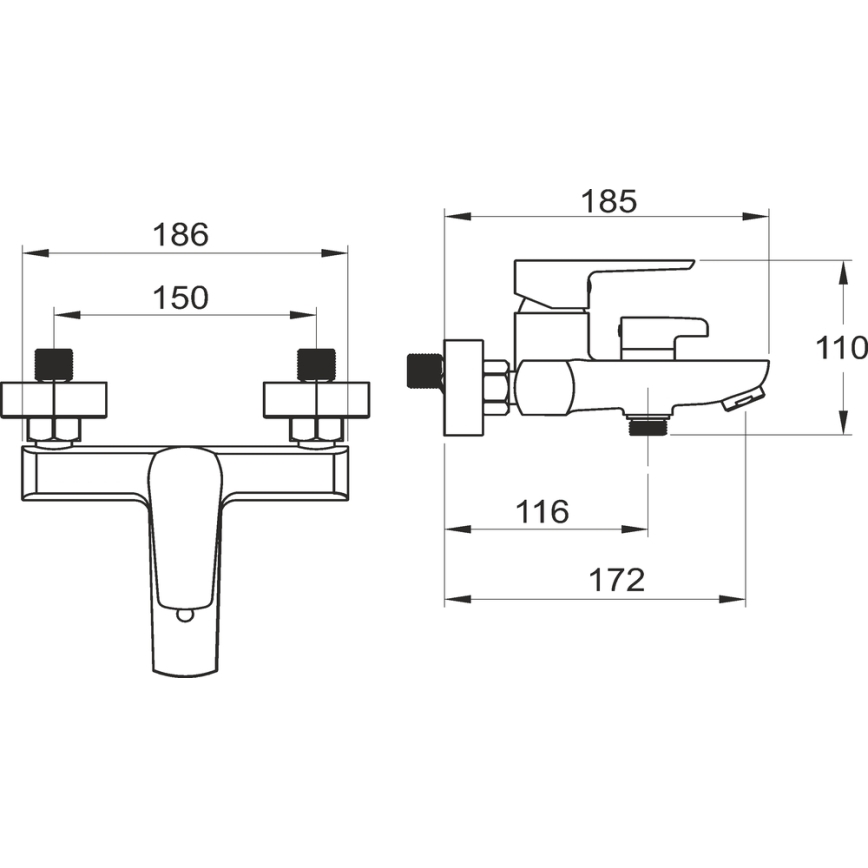 Novaservis - Змішувач для ванни METALIA глянцевий хром