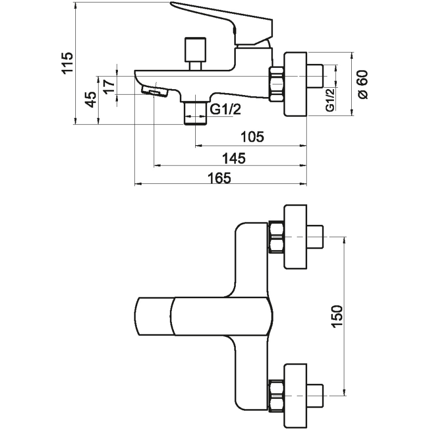 Novaservis - Змішувач для ванни NOBLESS EGO глянцевий хром