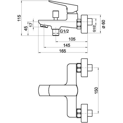 Novaservis - Змішувач для ванни NOBLESS EGO матовий чорний