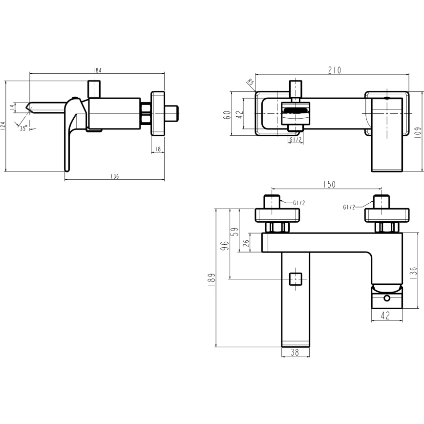 Novaservis - змішувач для ванни NOBLESS SHARP полірований хром