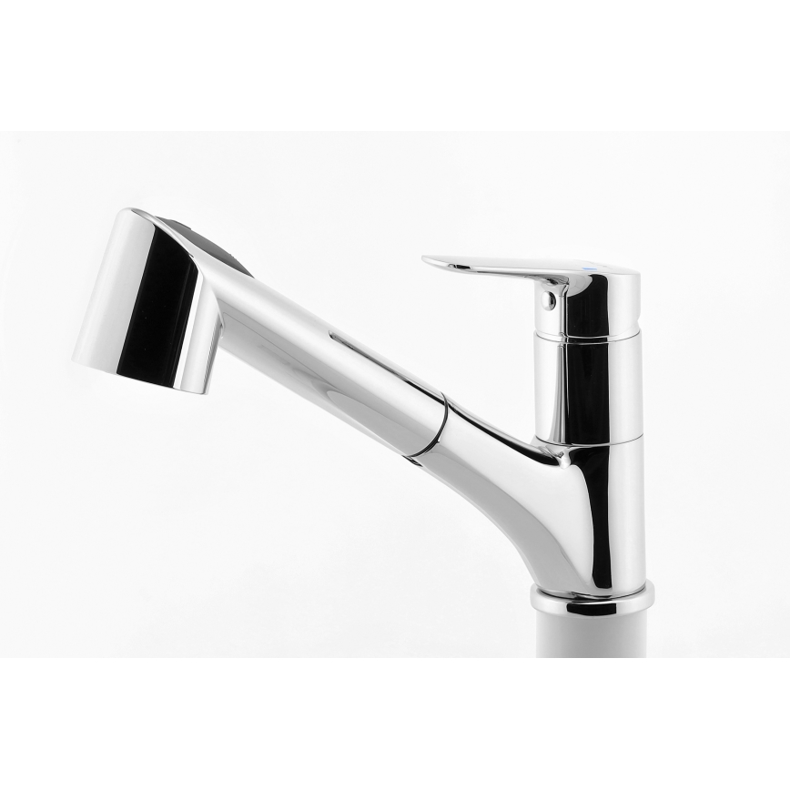 Novaservis - Змішувач для кухонної мийки з висувним душем METALIA блискучий хром