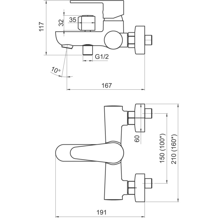 Novaservis - комплект для ванни з змішувачем TITANIA FRESH ECO, глянцевий хром