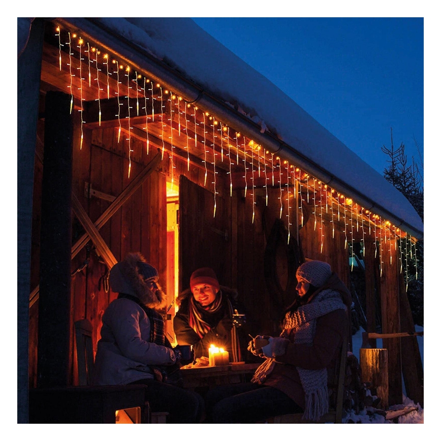 Новогодний уличный светодиодный занавес, 180 светодиодов, 3,5×0,7 м, IP44, тёплый белый