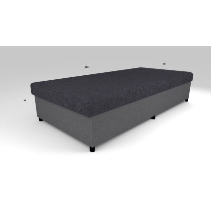 Оббита кушетка з місцем для зберігання CORY 80x200 сіра
