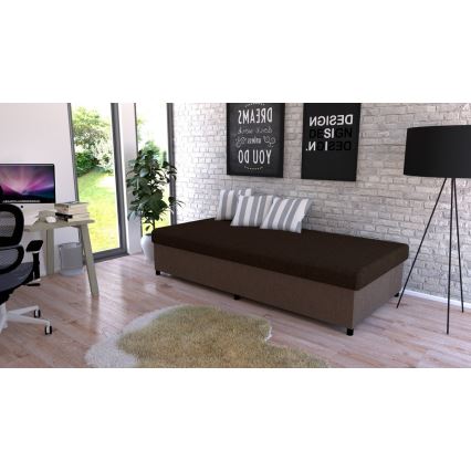 Оббита кушетка з місцем для зберігання CORY 80x200 коричнева