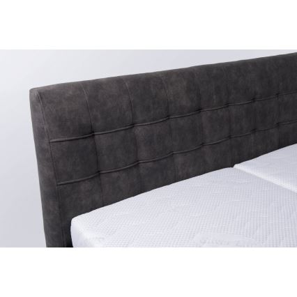 Оббита ліжко з матрацом та місцем для зберігання VIOLET 160x200 см темно-сірий