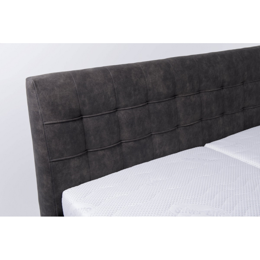 Оббита ліжко з матрацом та місцем для зберігання VIOLET 160x200 см темно-сірий
