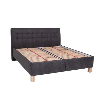 Оббита ліжко з матрацом та місцем для зберігання VIOLET 160x200 см темно-сірий