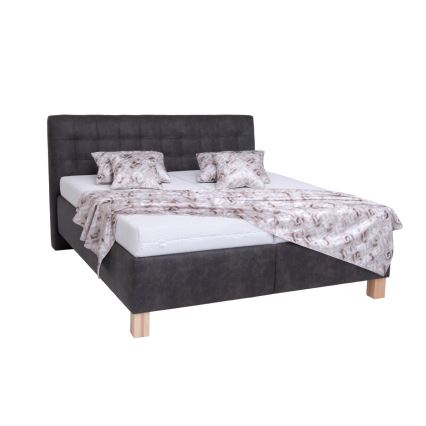 Оббита ліжко з матрацом та місцем для зберігання VIOLET 160x200 см темно-сірий