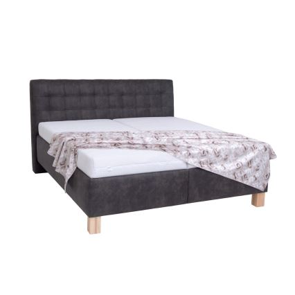 Оббита ліжко з матрацом та місцем для зберігання VIOLET 160x200 см темно-сірий