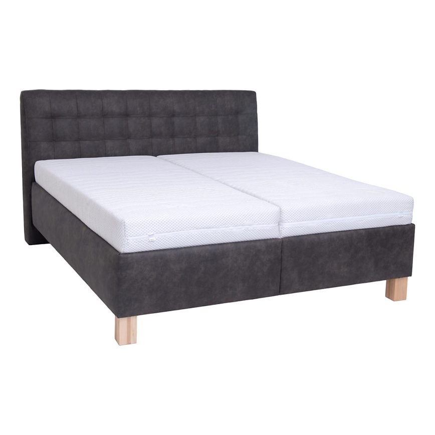Оббита ліжко з матрацом та місцем для зберігання VIOLET 160x200 см темно-сірий
