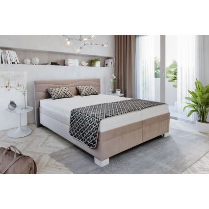 Оббита ліжко з матрацом WINDSOR 180x200 см бежевого кольору