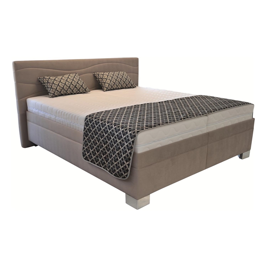 Оббита ліжко з матрацом WINDSOR 180x200 см бежевого кольору