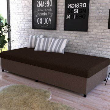 Оббита кушетка з місцем для зберігання CORY 80x200 коричнева