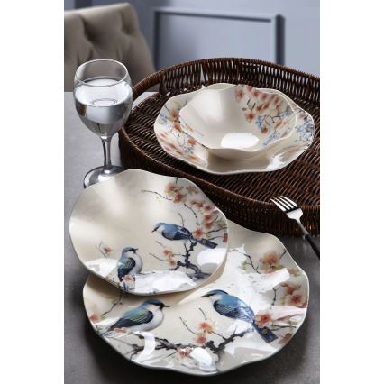 Обеденный набор, 24 предмета, разноцветный, фарфор