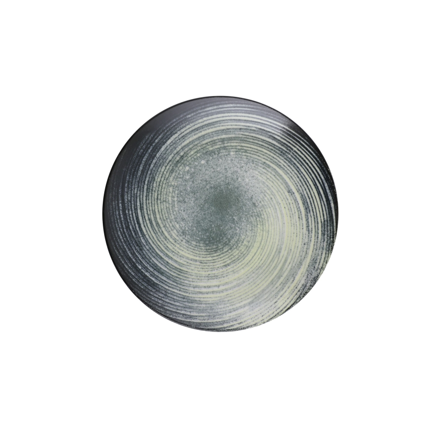 Обеденный набор 24 шт. зелёный/чёрный/фарфор