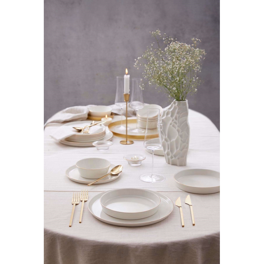 Обеденный набор из 24 предметов белый/золотой/фарфор