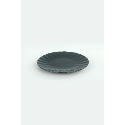 Обеденный набор из 24 предметов, чёрный, из каменной керамики