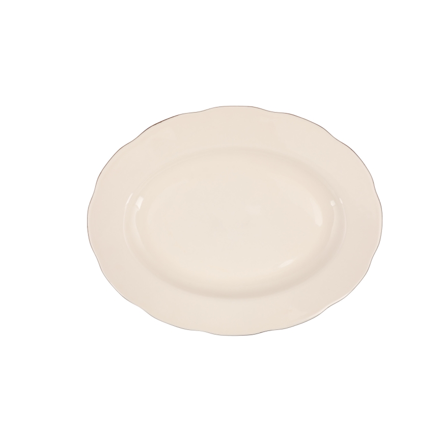 Обеденный набор из 54 предметов, фарфор, белый/медный/костяной