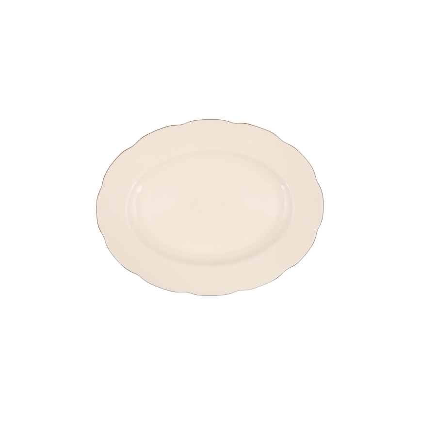 Обеденный набор из 54 предметов, фарфор, белый/медный/костяной