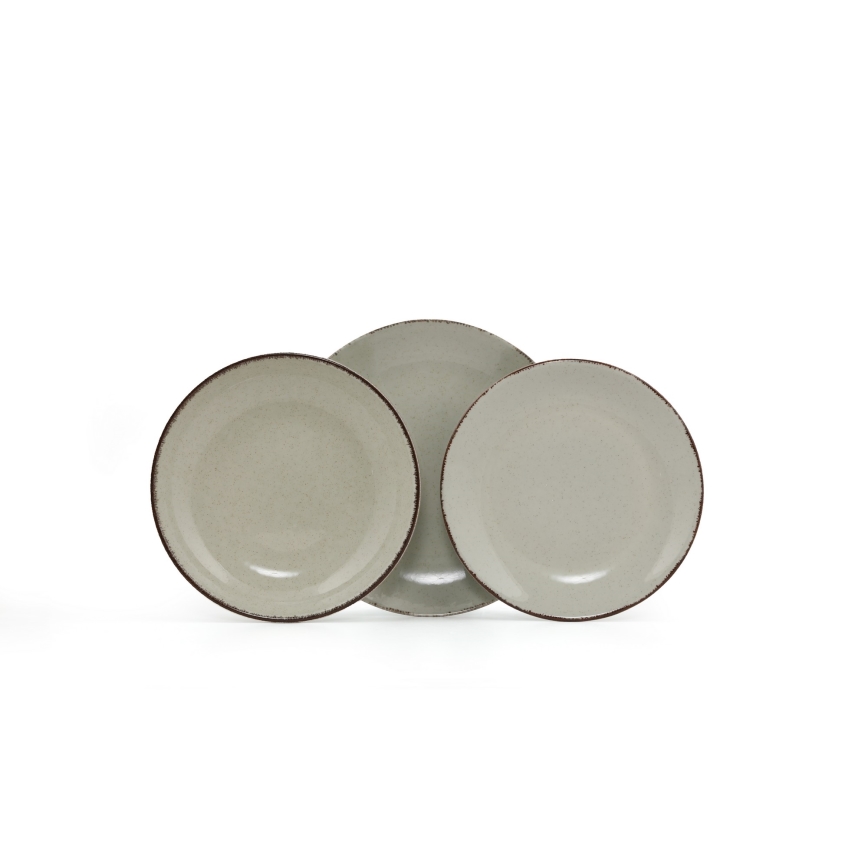 Обеденный сервиз, 18 предметов, зелёный, фарфор