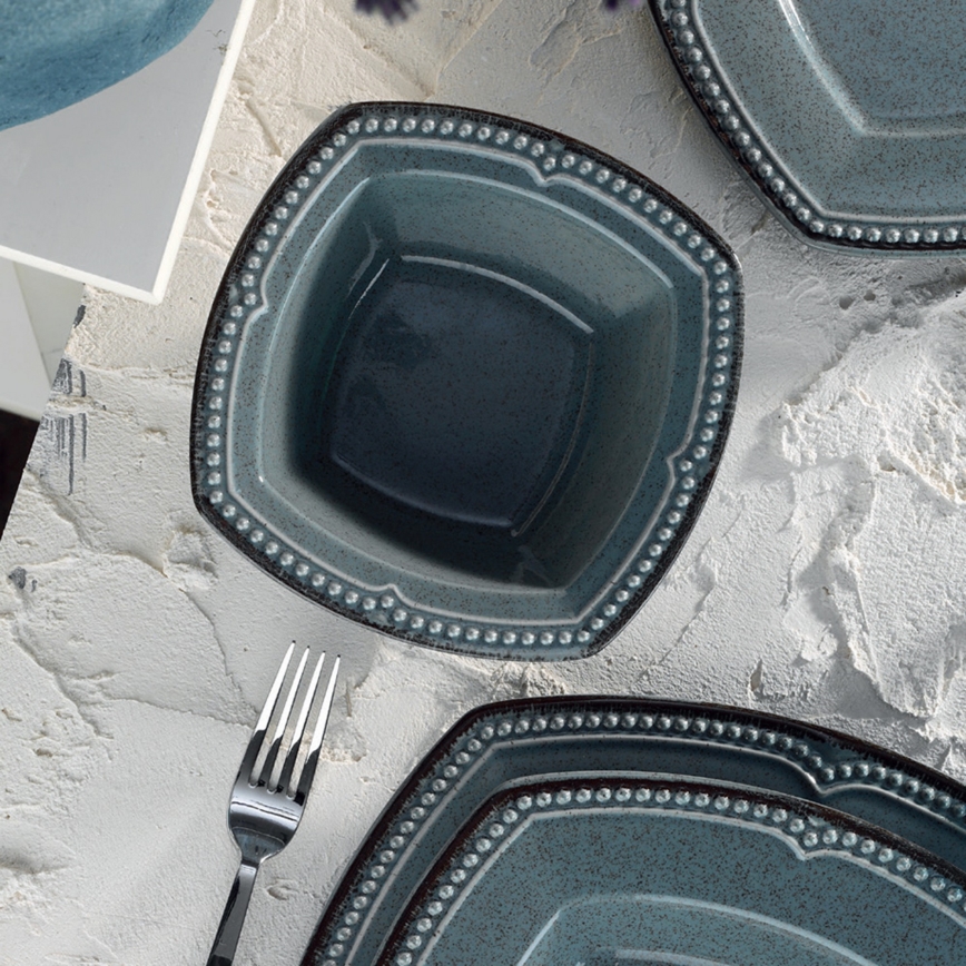 Обеденный сервиз, 24 предмета, синий/фарфор