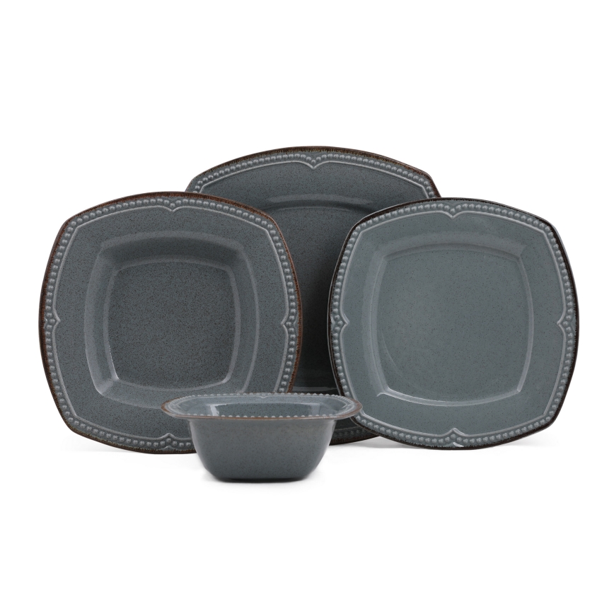 Обеденный сервиз, 24 предмета, синий/фарфор