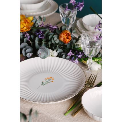 Обеденный сервиз 27 предметов белый/золотой/фарфор