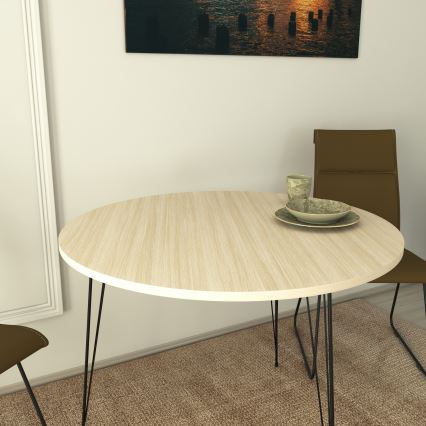 Обеденный стол SANDALF 75x90 см бежевый/черный