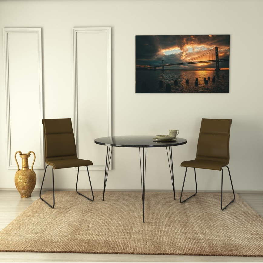 Обеденный стол SANDALF 75x90 см черный
