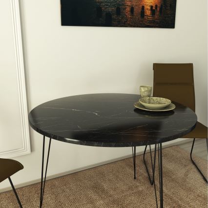 Обеденный стол SANDALF 75x90 см черный