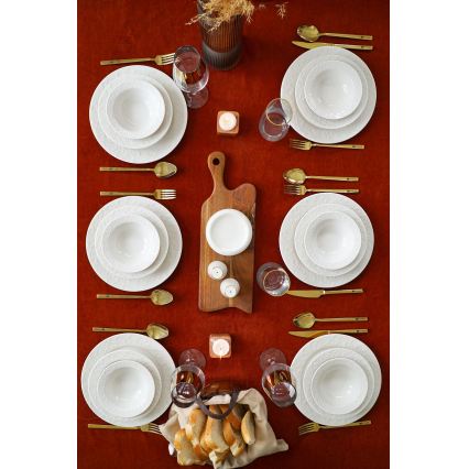 Обідній набір 18 шт., білий/фарфор
