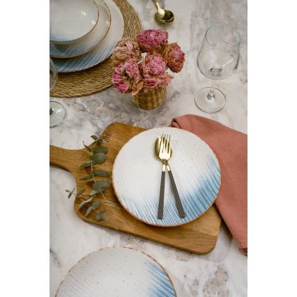 Обідній набір 24 шт. білий/синій/порцеляна