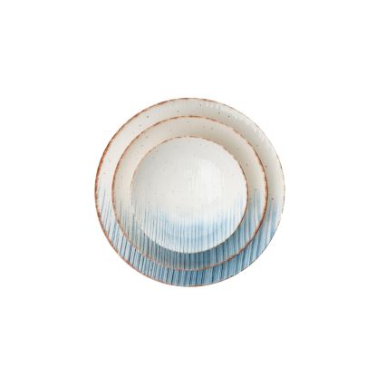 Обідній набір 24 шт. білий/синій/порцеляна