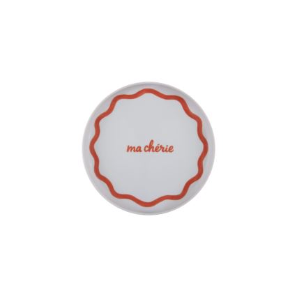 Обідній набір із 12 предметів, червоний/синій/білий, порцеляна