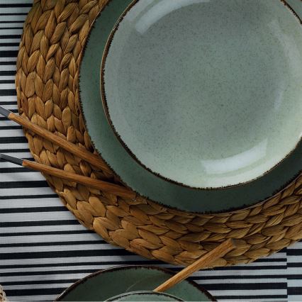 Обідній сервіз 18 шт зелений/фарфор