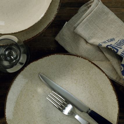 Обідній сервіз, 24 шт., бежевий/фарфоровий