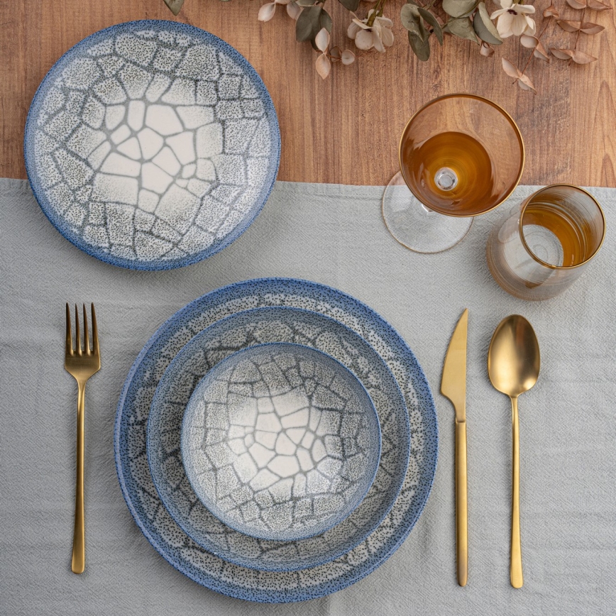 Обідній сервіз 24 шт. синій/фарфор