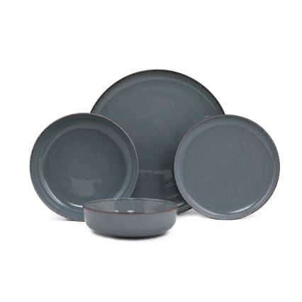 Обідній сервіз 24 шт. синій/фарфор