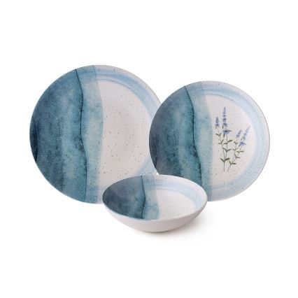 Обідній сервіз, 24 шт., синій/кремовий, порцеляновий